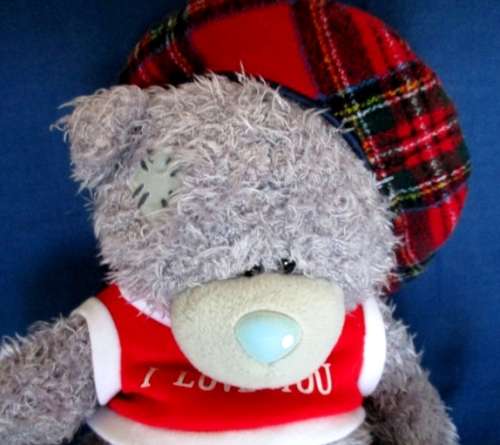 A LARGER TATTY TEDDY  (ME TO YOU) - WEARING A JAUNTY SCOTTISH BERET