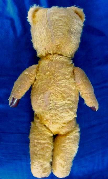 A REAL TEDDY BEAR!!  VERY OLD VINTAGE 43CM TALL GOLDEN MOHAIR ARK BEAR WITH STRAW STUFFED HEAD!!