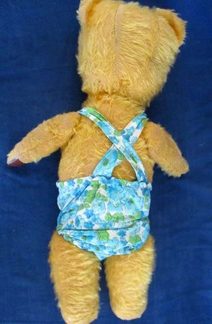 A REAL TEDDY BEAR!!  VERY OLD VINTAGE 43CM TALL GOLDEN MOHAIR ARK BEAR WITH STRAW STUFFED HEAD!!