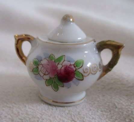 THE PRETTIEST, DELICATE PORCELAIN TEA SET TO DISPLAY WITH YOUR COLLECTABLE BEARS AND DOLLS!