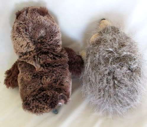 TWO CUTE FOREST ANIMAL HAND PUPPETS - AN OWL AND A HEDGEHOG!