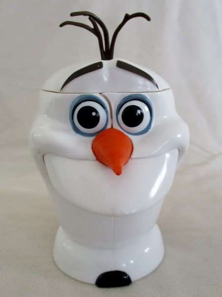 OLAF FROM DISNEY'S FROZEN - SUCH A CUTE LARGE HARD PLASTIC LIDDED MUG!