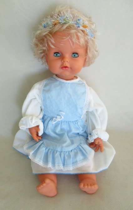 THE MOST DARLING VINTAGE SEBINO, ITALY LARGE 50CM TALL DOLL WITH BRIGHT BLUE EYES!