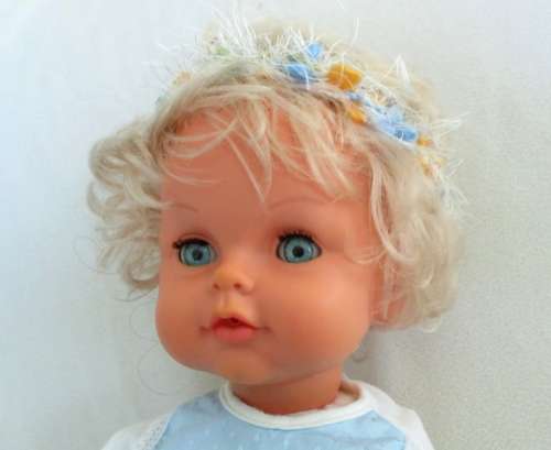 THE MOST DARLING VINTAGE SEBINO, ITALY LARGE 50CM TALL DOLL WITH BRIGHT BLUE EYES!