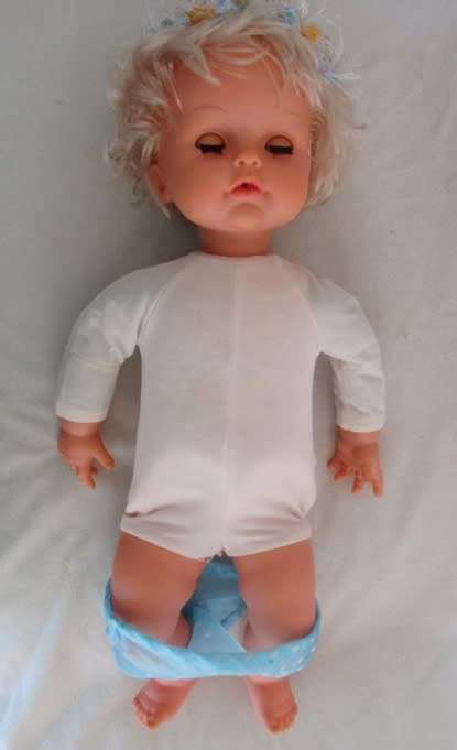 THE MOST DARLING VINTAGE SEBINO, ITALY LARGE 50CM TALL DOLL WITH BRIGHT BLUE EYES!