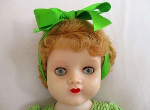 LARGE VINTAGE VINYL/RUBBER 49CM TALL PEDIGREE DOLL WITH TWO CUTE FRONT TEETH