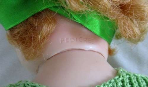 LARGE VINTAGE VINYL/RUBBER 49CM TALL PEDIGREE DOLL WITH TWO CUTE FRONT TEETH
