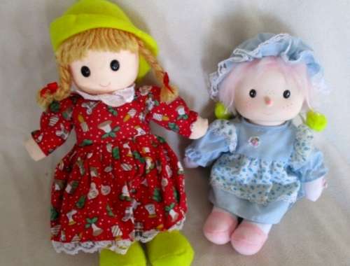 TWO CUTE PRECIOUS MOMENTS-LIKE DOLLS