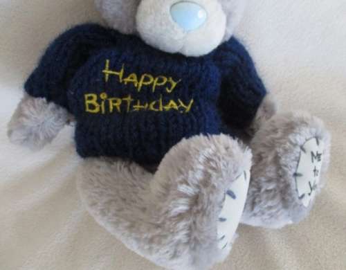 CUTE TATTY TEDDY  (ME TO YOU) IN HIS HAPPY BIRTHDAY JERSEY!!