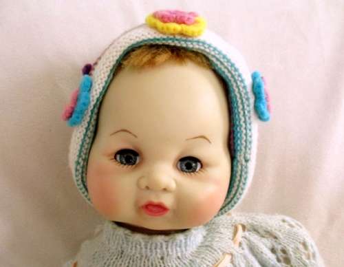 SWEET LARGE VINTAGE 1961 BABY DOLL - 50CM TALL - MARKED 'JD/ PLATED MOULDE INC 1961' ON BACK OF HEAD