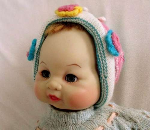 SWEET LARGE VINTAGE 1961 BABY DOLL - 50CM TALL - MARKED 'JD/ PLATED MOULDE INC 1961' ON BACK OF HEAD