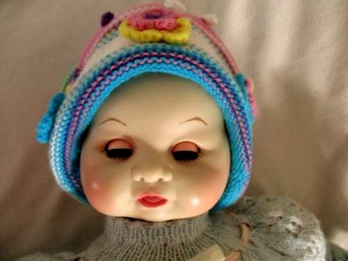 SWEET LARGE VINTAGE 1961 BABY DOLL - 50CM TALL - MARKED 'JD/ PLATED MOULDE INC 1961' ON BACK OF HEAD