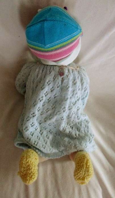 SWEET LARGE VINTAGE 1961 BABY DOLL - 50CM TALL - MARKED 'JD/ PLATED MOULDE INC 1961' ON BACK OF HEAD