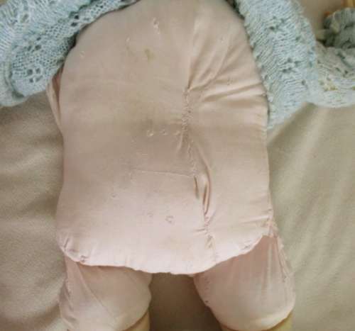 SWEET LARGE VINTAGE 1961 BABY DOLL - 50CM TALL - MARKED 'JD/ PLATED MOULDE INC 1961' ON BACK OF HEAD