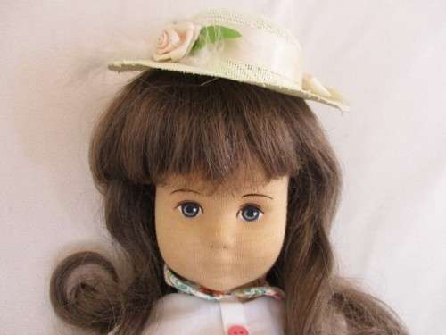VINTAGE 51CM TALL HAND PAINTED CLOTH DOLL MADE FROM INTERLOCK KNIT FABRIC!!