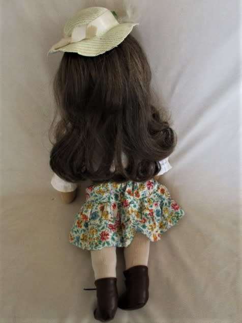 VINTAGE 51CM TALL HAND PAINTED CLOTH DOLL MADE FROM INTERLOCK KNIT FABRIC!!
