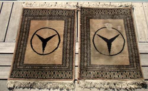 FOR THE MERCEDES BENZ OWNER - HOW UNIQUE AND LUXURIOUS - TWO GENUINE PERSIAN CARPET CAR MATS!!
