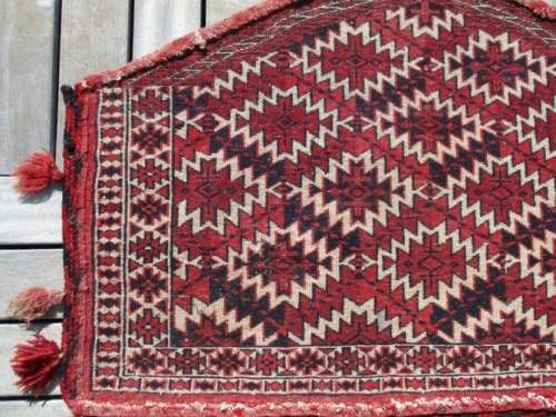 VINTAGE HAND KNOTTED PERSIAN SADDLE BLANKET