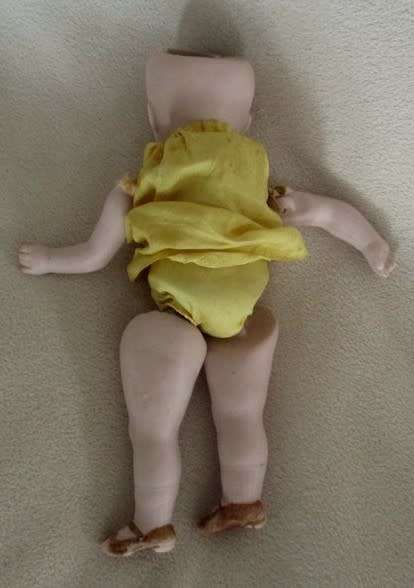 STRAIGHT OUT OF THE ATTIC - AN ANTIQUE GERMAN BISQUE DOLL WITH OPEN/CLOSE EYES  TO RESTORE!!