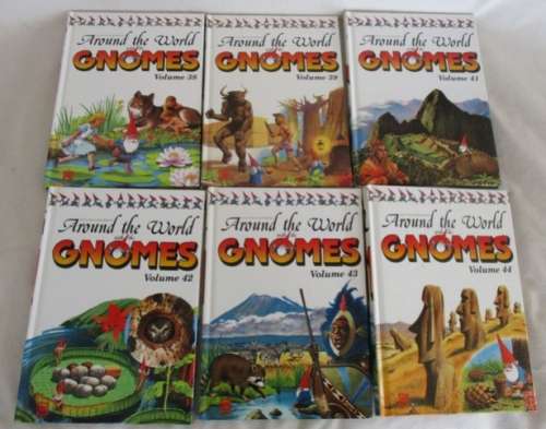 BEAUTIFULLY ILLUSTRATED, GREAT FUN & EDUCATIONAL - AROUND THE WORLD WITH THE GNOMES - 23 HARD COVERS