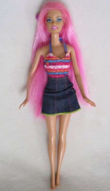 MATTEL BARBIE DOLL WITH LOVELY LONG SOFT PINK HAIR