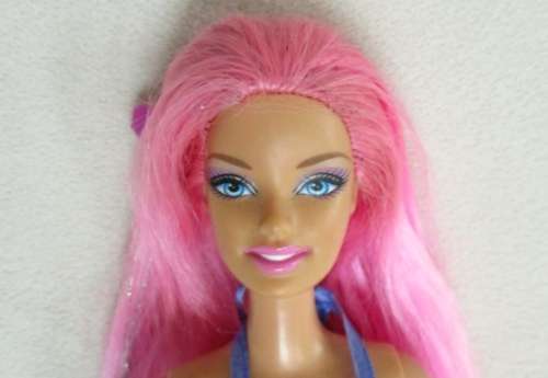 MATTEL BARBIE DOLL WITH LOVELY LONG SOFT PINK HAIR
