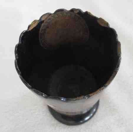 SO RARE AND UNUSUAL - TWO SMALL VINTAGE/ANTIQUE CHINESE LACQUERED WOODEN SAKE CUPS