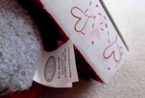 A TINY TATTY TEDDY  (ME TO YOU) STILL MOUNTED ON ORIGINAL BOX