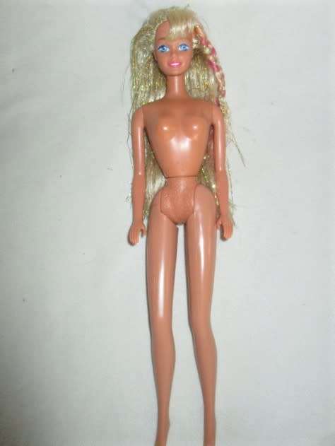 MATTEL BARBIE DOLL WITH LOVELY PINK HIGHLIGHTS AND TINSEL IN HER HAIR (INDONESIA)