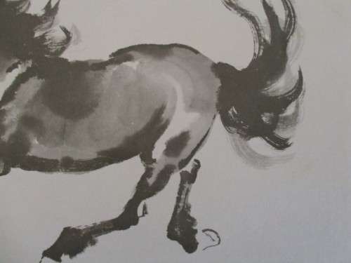 STUNNING VINTAGE CHINESE PRINT OF HORSE TO RE-FRAME