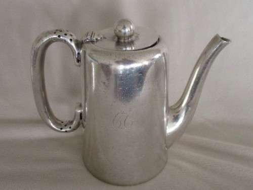 SET OF VINTAGE 1930's WALKER AND HALL SHEFFIELD A1 HARD & SILVER SOLDERED COFFEE POTS AND CREAMERS