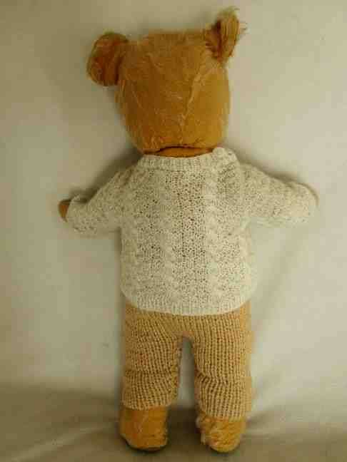 ANTIQUE, MUCH LOVED 44CM GOLDEN MOHAIR BEAR WITH STRAW STUFFED HEAD AND LOADS OF CHARACTER - DEANS?