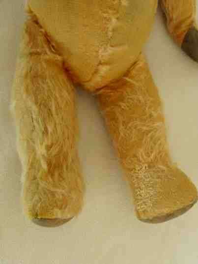 ANTIQUE, MUCH LOVED 44CM GOLDEN MOHAIR BEAR WITH STRAW STUFFED HEAD AND LOADS OF CHARACTER - DEANS?