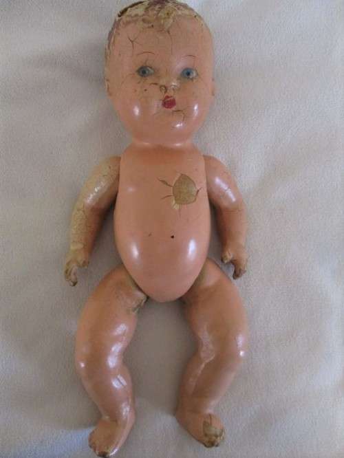 STRAIGHT OUT OF THE ATTIC - AN ANTIQUE COMPOSITION DOLL