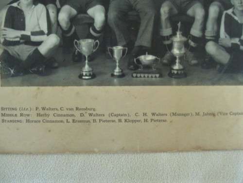 FOR DAMIENCOLL ONLY - 1947 - A VINTAGE PHOTOGRAPH OF THE K.R.C. SOCCER CLUB - FIRST LEAGUE WINNERS