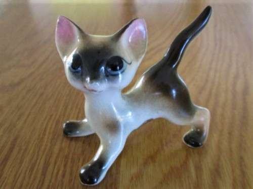 TWO SMALL COLLECTABLE CATS - MADE BY CAPRI AND FAY