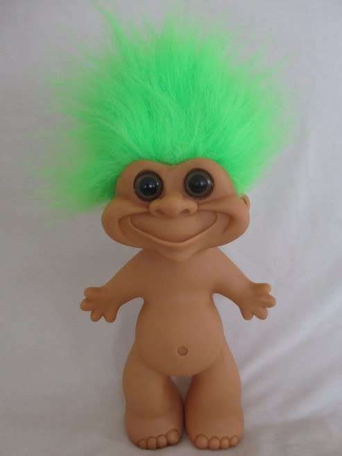 A LARGE VINTAGE PRIMA TROLL - 23CM TALL EXCLUDING HAIR