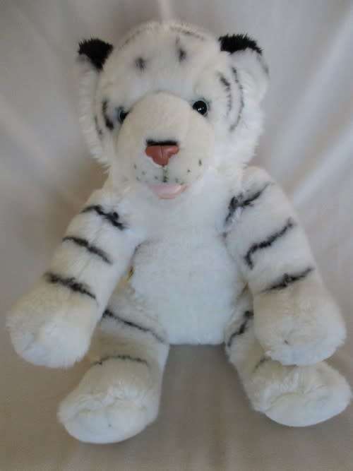 LARGE COLLECTABLE BUILD A BEAR TIGER IN ORIGINAL CLOTHES AND BOOTS - MEOWS WHEN YOU SQUEEZE HER ARM