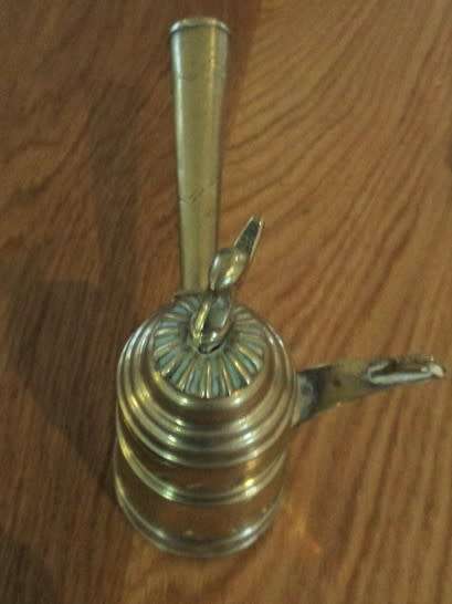 VINTAGE VERY ORNATE ENGRAVED BRASS TURKISH CEZVE/COFFEE POT