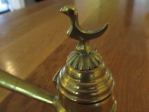 VINTAGE VERY ORNATE ENGRAVED BRASS TURKISH CEZVE/COFFEE POT