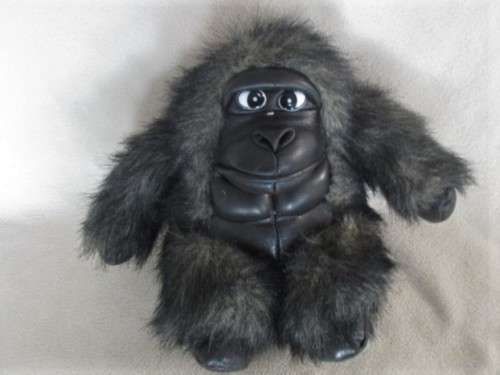 THE CUTEST GORILLA WITH FAUX LEATHER FACE, HANDS, FEET AND CHEST