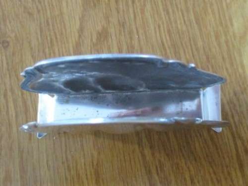 A SMALL VINTAGE SILVER PLATED SERVIETTE HOLDER MADE IN SWEDEN