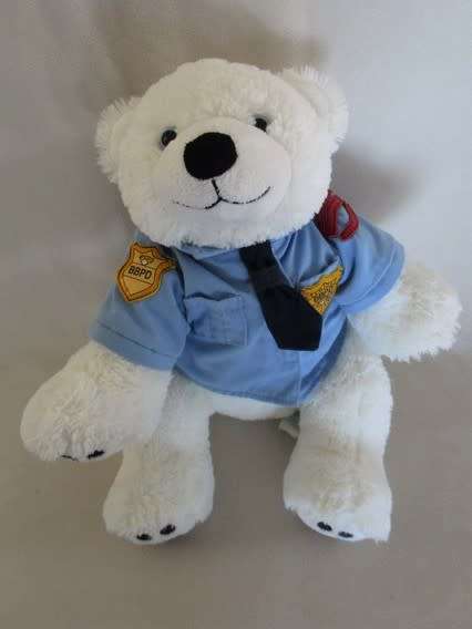 LARGE 38CM TALL COLLECTABLE BUILD A BEAR IN ORIGINAL BBPD (BUILD A BEAR POLICE DEPT) UNIFORM