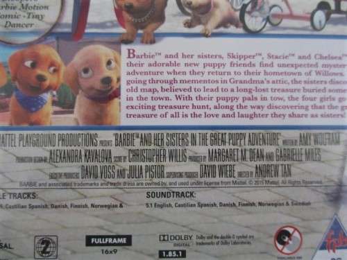 DVD - BARBIE & HER SISTERS IN THE GREAT PUPPY ADVENTURE