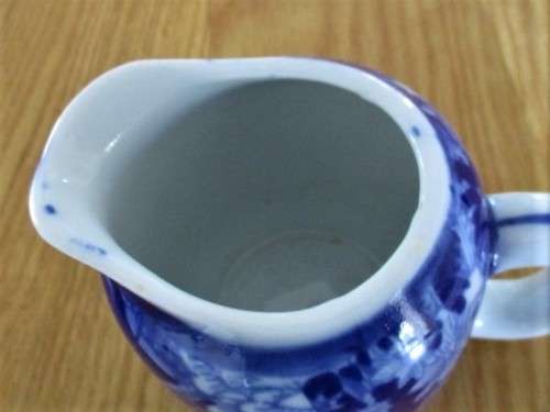 VINTAGE CHINESE BLUE AND WHITE SUGAR BASIN AND CREAMER - QUIANLONG YU ZIN?