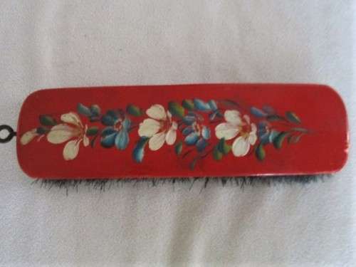 CANAL BARGEWARE ART - HAND PAINTED BRUSH ON WALL MOUNTED STAND
