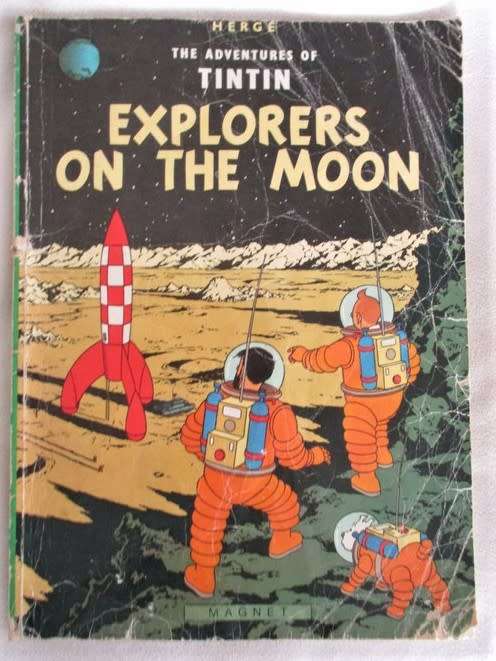 1981 SOFT COVER THE ADVENTURES OF TINTIN EXPLORERS ON THE MOON