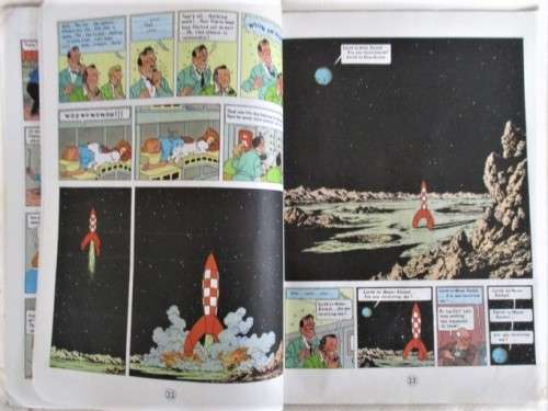 1981 SOFT COVER THE ADVENTURES OF TINTIN EXPLORERS ON THE MOON