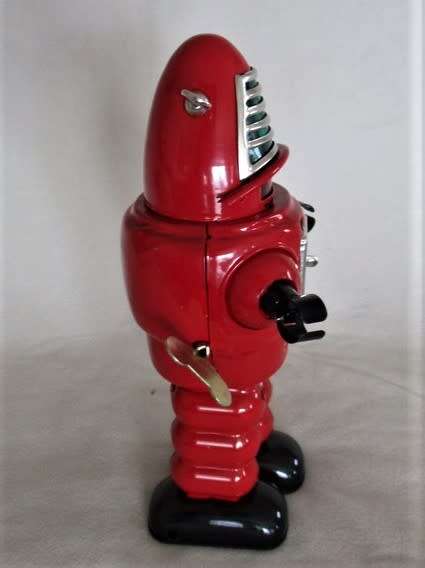 MECHANICAL TIN PLATE WIND-UP WALKING ROBOT  (MARXU ST JOHN) IN ORIGINAL BOX