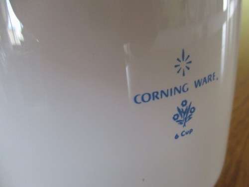 LARGE 6-CUP CORNING WARE STOVE TOP PERCOLATOR WITH BLUE CORNFLOWER DESIGN - COMPLETE